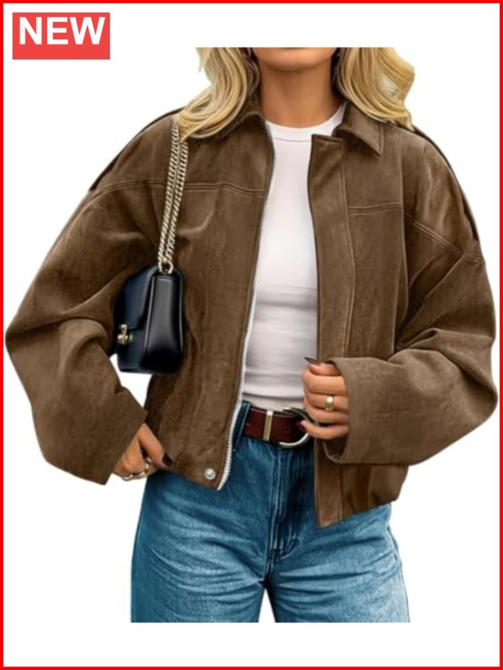 Womens Faux Suede Cropped Jacket Open Front Casual Fall Coat